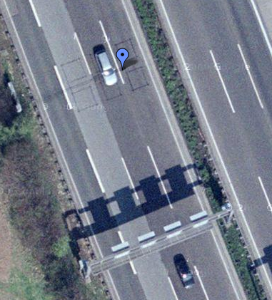 aerial view of double-loop
detectors